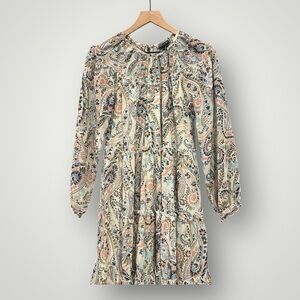 Kate And Lily Multicolor Paisley Long Sleeve Babydoll Dress Women’s Size 4